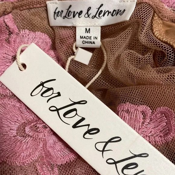 NWT For Love & Lemons Dress Temecula Pink Embroidered Maxi Size M - Picture 8 of 8